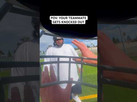 POV: YOUR TEAMMATE GETS KNOCKED OUT.. #funny #football #shorts