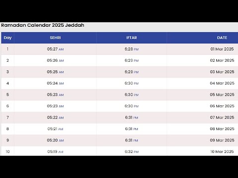 Jeddah Ramadan 2025 Time Table EXPOSED | Ramadan Time Table 2025