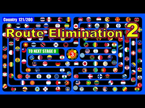 Route Elimination 2 ~200 countries marble race #46~ in Algodoo | Marble Factory