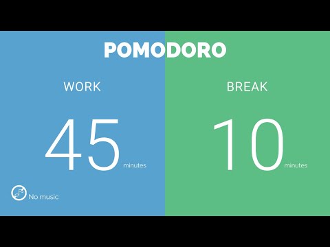 45 / 10  Pomodoro Timer  || No music - Study for dreams - Deep focus - Study timer