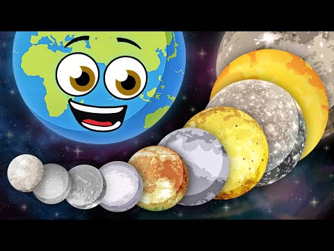 Size Comparison Of The 10 Biggest Moons In The Solar System | Space Songs For Kids | KLT