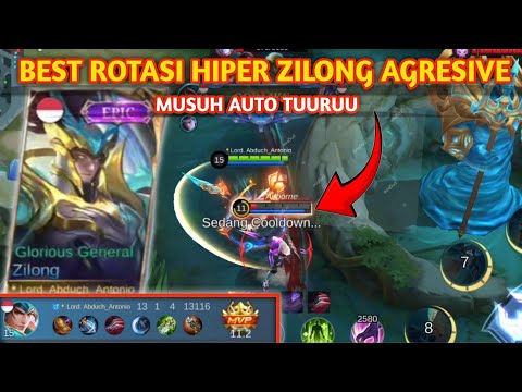 BEST ROTASI HYPER ZILONG AGRESIVE 13 KILL 🔥 [mobile legend bang-bang]