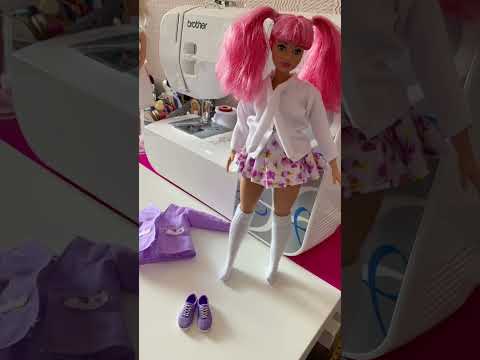 Barbie #barbie #doll #dollsewing #dollclothes #dollhair #lilac #pinkhair #backtoschool #barbiedoll