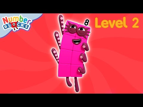 Eight | Full Episode - S2 E3 | Numberblocks (Level 2 - Orange 🟠)