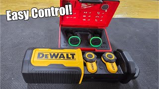 Easy Volume Control! DEWALT Bluetooth Jobsite Pro X2 Wireless Earbuds, 38 dB Noise Reduction