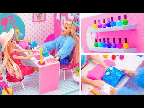 What's Colorful, Glittery & Perfect for Barbie? Mini Nail Salon DIY by Slick Slime Sam's Maker World