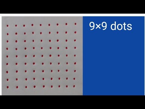 9×9 dot simple kolam | 9 dots muggulu |easy dot kolam with dots | rangoli | daily muggulu |