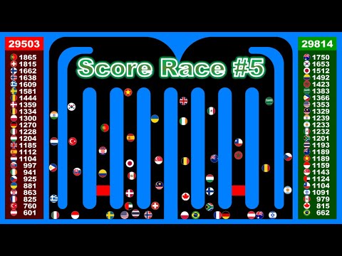 Score Race #5 ~48 countries marble race #18~  in Algodoo | Marble Factory