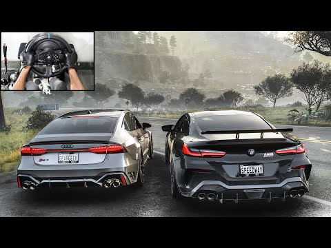 BMW M8 Competition & Audi RS7 Sportback CONVOY | Forza Horizon 5 | Steering Wheel Gameplay