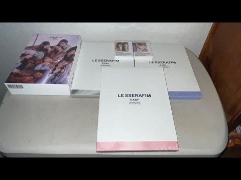 Le Sserafim 3rd Mini Album Easy Unboxing (All Ver + Weverse, & Makestar Pobs)