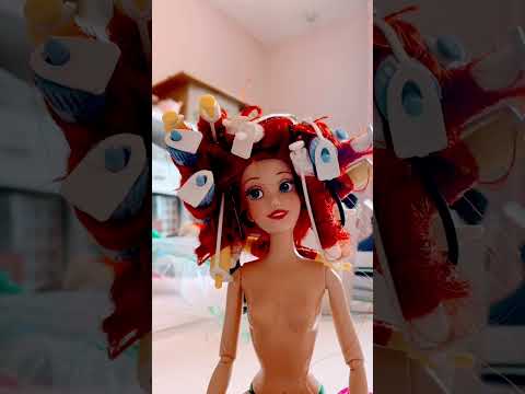 Ariel Hair #doll #dollhair #ariel #disney #disneyprincess #thelittlemermaid #transformation