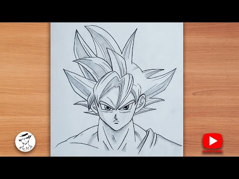 How to draw Goku (Ultra Instinct) | Goku Drawing Step by Step | Easy drawing tutorial