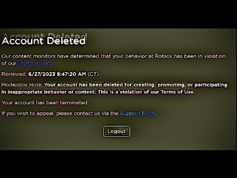 Roblox banned me