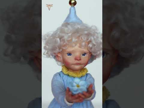 Forget-me-not faerie | DIY polymer clay art doll