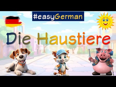 Die Haustiere Deutsch lernen | Domestic Animals: Easy German Vocabulary Learning for Kids |