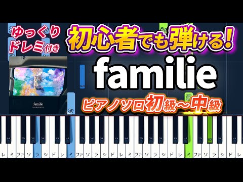 familie - Mrs. GREEN APPLE - Easy Piano Tutorial【Piano Arrangement】