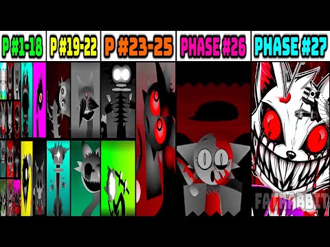 Phase 1 VS Phase 2 VS Phase 3 - 4 VS Phase 5 VS Phase 6 VS Phase 7-17-27 in Incredibox Sprunki!