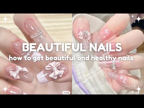 how to get beautiful and healthy nails 🎀🫧 nail care tips