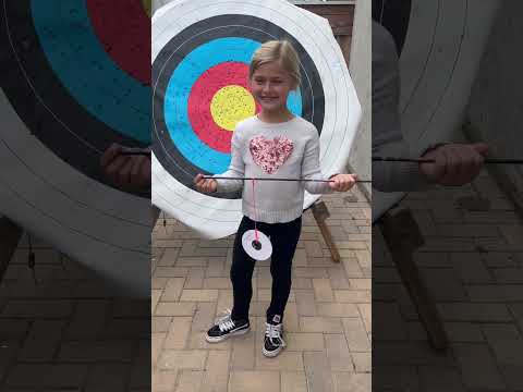 Can This 7 Year Old Hit a Disc With An Arrow?! #archery