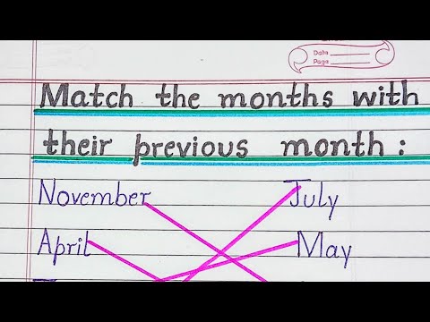 Match the month with their previous month :