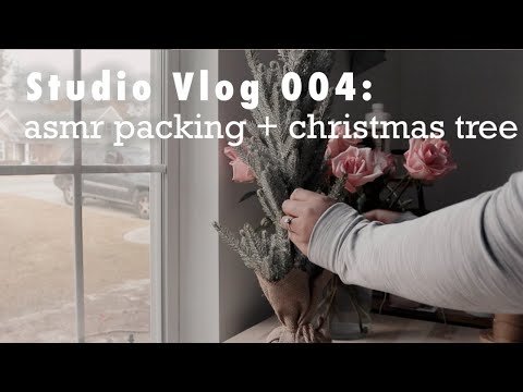 Studio Vlog 004 ☆ ASMR Packing Orders, Artist Shoutout, Mini Christmas Tree ☼ Katherine Schiller Art