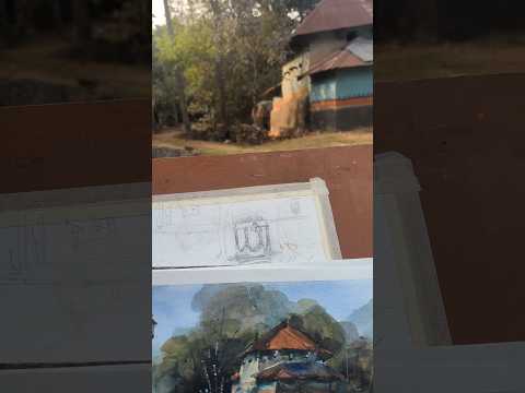 Outdoor Painting in santiniketan #shorts #watercolorpainting #art #love #outdoors #drawing #drawing