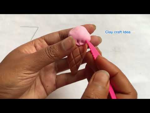 How to make polymer clay miniature Coon Ice cream easy step