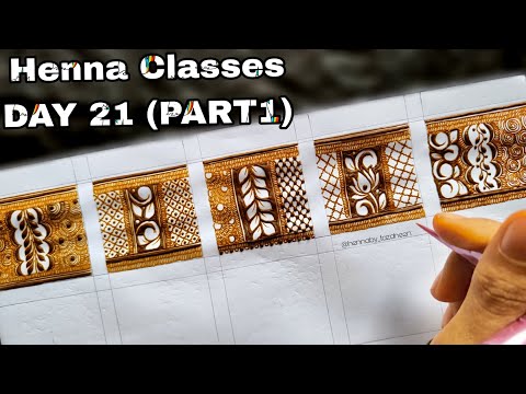 Tazaheen Henna Classes Day 21 PART1 ||Learn Detailed Henna with Tazaheen Henna Classes 2023