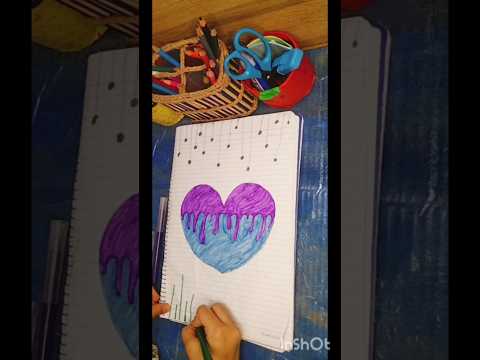 Heart drawing 💜💙#shortvideo #drawing #drawingideas