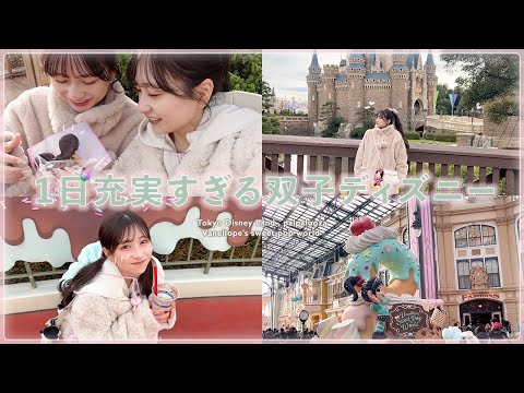 【Disney vlog】双子でヴァネロペディズニー🍭パルパルグッズの最強に可愛いコーデ🏰🤍寒いけど朝から夜まで大満足❄️