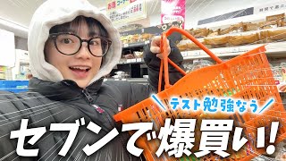 テスト直前！ガチ勉強乗り切るためにコンビニで爆買いしたもの大公開！【セブンイレブン編】