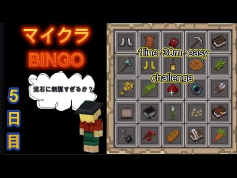 【マイクラビンゴ】調子に乗って30分チャレンジをやってみた。