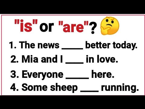 English Grammar Test ✍️ The use of "is" and "are" in the sentence 📖 improve English speaking skills.