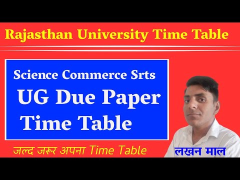 UG Annual time table 2025 University of Rajasthan सभी अपना टाइम टेबल जरूर देखें