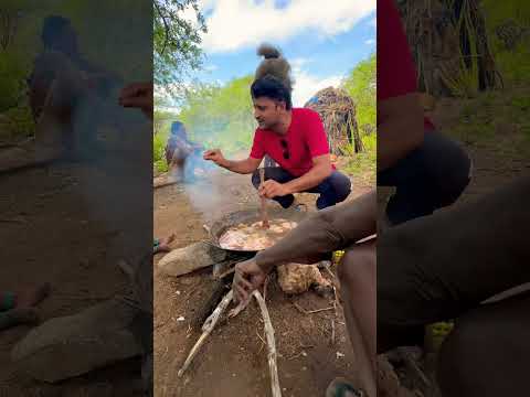 How cooking hadzabe hunters #hadzabe #hadzabetribe #wildlife #challenge #africa #cooking #forest