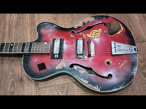 Vintage Electric Guitar Restoration - 1976 Old Semi-acoustic Guitar Repair