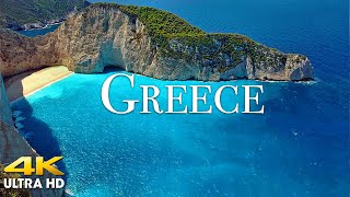 FLYING OVER GREECE (4K UHD) - Amazing Beautiful Nature Scenery with Relaxing Music for Stress Relief