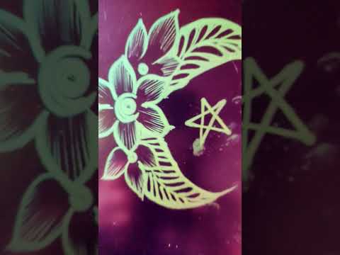 👆Click here for tutorial👆|💕Attractive 🌙Moon drawing for eid 2025 |🌼Foral moon leaves🌿 |#art #shorts