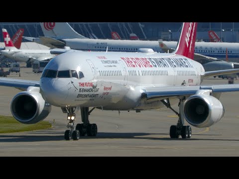 4K | N757HW Honeywell Boeing 757-200 takeoff at Geneva/GVA/LSGG