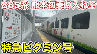 【885系 熊本初乗り入れ⁉︎】特急ピクミン号に乗ってみた