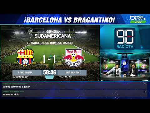 BARCELONA VS BRAGANTINO SUDAMERICANA PLAY OFF Narración En Vivo #90Minutos Radio TV