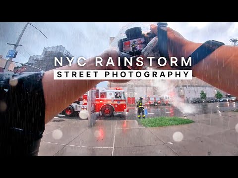 Relaxing NYC Rainstorm Street Photography POV