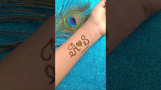 A❤️S couple letter mehndi tattoo| Alphabet mehndi design| Couple mehndi name art #shorts #henna