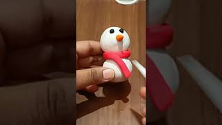 Cute Snowman ☃️ making with clay | Miniature Snowman - Polymer Clay Tutorial #shorts #diy #clayart