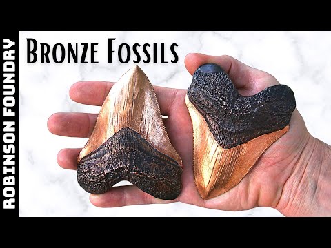 Making BRONZE Megalodon teeth │ Metal Fossils