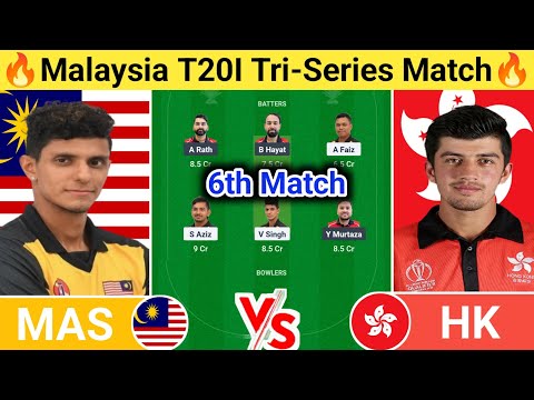 MAS vs HK Dream11 Prediction | MAS vs HK Dream11 Team | mas vs hk today t20i 6th match | #masvshk