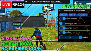 New Free Fire Mod Menu 🔥 Auto Headshot + AimBot + SpeedHack + No Ban | ROHAN×JANNAT MODS V20 AIMKILL