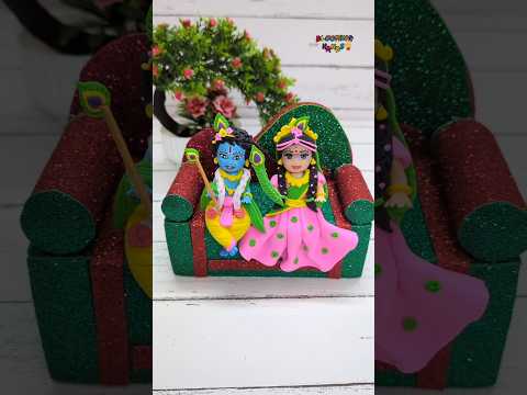 Little Radha Krishna Idol Making With Super Clay🙏🙏🕉️ Radha Krishna Asan🙏🙏🙏Woh Kisna Hai🎵🎶🎼