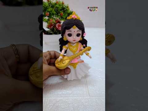 Reverse Play ⏪ Maa Saraswati Devi Making With Clay 💕🙏🥥🌺Jai Maa Durga🙏🥥🌺