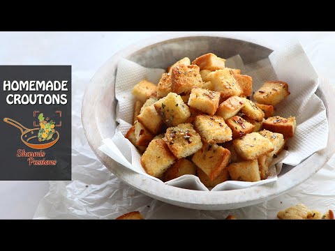 Homemade Croutons Recipe | How to make Croutons